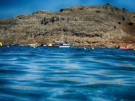 summer seafront landscape on the Greek island of Rhodes photo