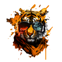 Lion creative illustration Artwork, lions tshirt design colorful, AI generated png