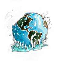 Climate change illustration with transparent background, Global warming illustration artwork, png