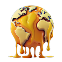 Climate change illustration with transparent background, Global warming illustration artwork, png