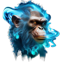Colorful monkey ape artwork illustration t-shirt design, transparent background, png