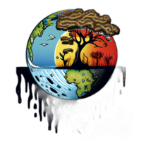 Climate change illustration with transparent background, Global warming illustration artwork, png