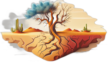 Climate change illustration with transparent background, Global warming illustration artwork, png