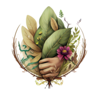 Nature Charity Logo Icon design. Beautiful artwork illustration, AI generated png