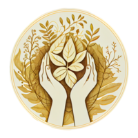 naturaleza caridad logo icono diseño. hermosa obra de arte ilustración, ai generado png