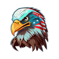 americano patriótico águila, ilustración, obra de arte, patriota águilas, transparente fondo, camiseta camiseta diseño, ai generado png