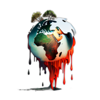 Climate change illustration with transparent background, Global warming illustration artwork, png