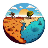 Climate change illustration with transparent background, Global warming illustration artwork, png