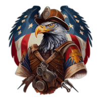 amerikanisch patriotisch Adler, Illustration, Kunstwerk, Patriot Adler, transparent Hintergrund, T-Shirt T-Shirt Design, ai generiert png