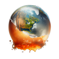 Climate change illustration with transparent background, Global warming illustration artwork, png