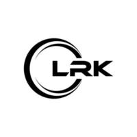 LRK letter logo design in illustration. Vector logo, calligraphy designs for logo, Poster, Invitation, etc.