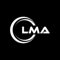 LMA letter logo design in illustration. Vector logo, calligraphy designs for logo, Poster, Invitation, etc.