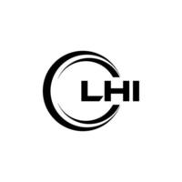 LHI letter logo design in illustration. Vector logo, calligraphy designs for logo, Poster, Invitation, etc.