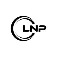 lnp letra logo diseño en ilustración. vector logo, caligrafía diseños para logo, póster, invitación, etc.
