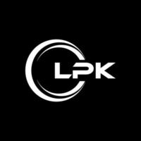 lpk letra logo diseño en ilustración. vector logo, caligrafía diseños para logo, póster, invitación, etc.