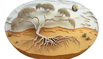 clima cambio ilustración con transparente fondo, global calentamiento ilustración obra de arte, ai generado png