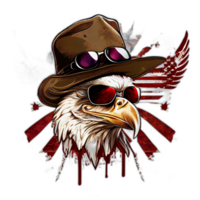 amerikanisch patriotisch Adler, Illustration, Kunstwerk, Patriot Adler, transparent Hintergrund, T-Shirt T-Shirt Design, ai generiert png