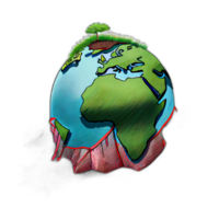 Climate change illustration with transparent background, Global warming illustration artwork, png