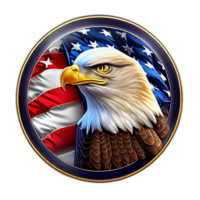 amerikanisch patriotisch Adler, Illustration, Kunstwerk, Patriot Adler, transparent Hintergrund, T-Shirt T-Shirt Design, ai generiert png