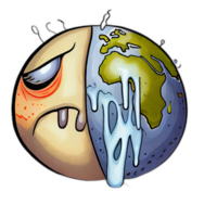 Klima Veränderung Illustration mit transparent Hintergrund, global Erwärmen Illustration Kunstwerk, ai generiert png