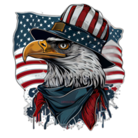 amerikanisch patriotisch Adler, Illustration, Kunstwerk, Patriot Adler, transparent Hintergrund, T-Shirt T-Shirt Design, ai generiert png