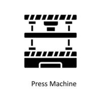 Press Machine Vector Solid Icons. Simple stock illustration stock