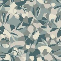 Vector abstract flower and leaf seamless repeat pattern