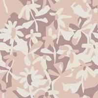 Vector abstract flower and leaf seamless repeat pattern