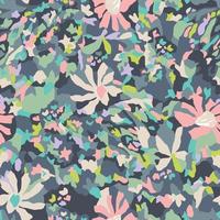 Vector abstract flower and leaf seamless repeat pattern