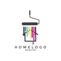 casa pintura servicio, decoración y reparar multicolor icono. vector logo, etiqueta, emblema diseño