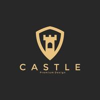 Vector castle tower shield logo