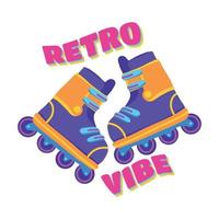 Retro vibe 90's print with vibrant rollers. Design print for t-shirt and other vector