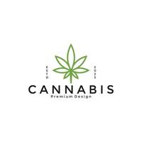 vintage cannabis logo design elegant and inspiration vector