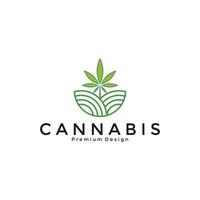 vector de diseño de logotipo de cannabis o marihuana