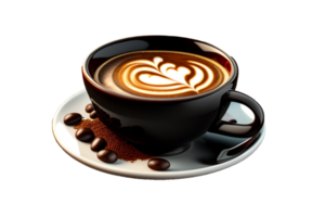 café taza 3d realista gratis png descargar.