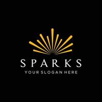 Creative colorful spark logo template design in modern style. Logotype for business, brand, celebration, fireworks, stars. vector