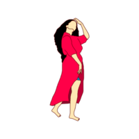 élégant femmes dans rose robe transparent png