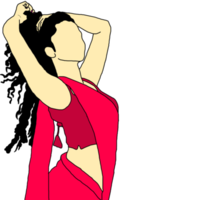 heet en sexy Dames in rood Saree png