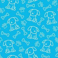 Graphic doodle seamless pattern with puppy and pet's elements. Decorative seamless pattern with cute doodles. vector