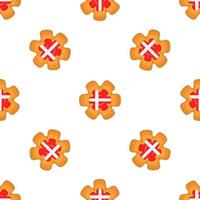 Pattern cookie with flag country Denmark in tasty biscuit vector