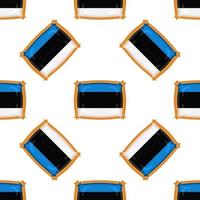 Pattern cookie with flag country Estonia in tasty biscuit vector