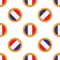 Pattern cookie with flag country France in tasty biscuit vector