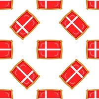 Pattern cookie with flag country Denmark in tasty biscuit vector