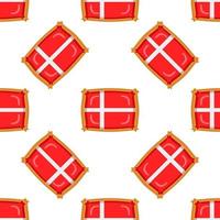 Pattern cookie with flag country Denmark in tasty biscuit vector