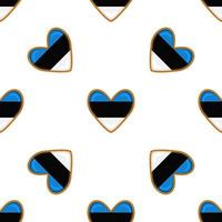 Pattern cookie with flag country Estonia in tasty biscuit vector