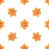 Pattern cookie with flag country Denmark in tasty biscuit vector