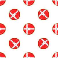 Pattern cookie with flag country Denmark in tasty biscuit vector