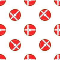 Pattern cookie with flag country Denmark in tasty biscuit vector