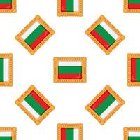 Pattern cookie with flag country Bulgaria in tasty biscuit vector