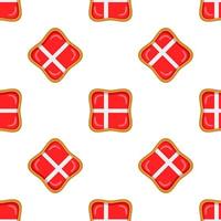 Pattern cookie with flag country Denmark in tasty biscuit vector